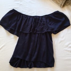 Navy blue off the shoulder top